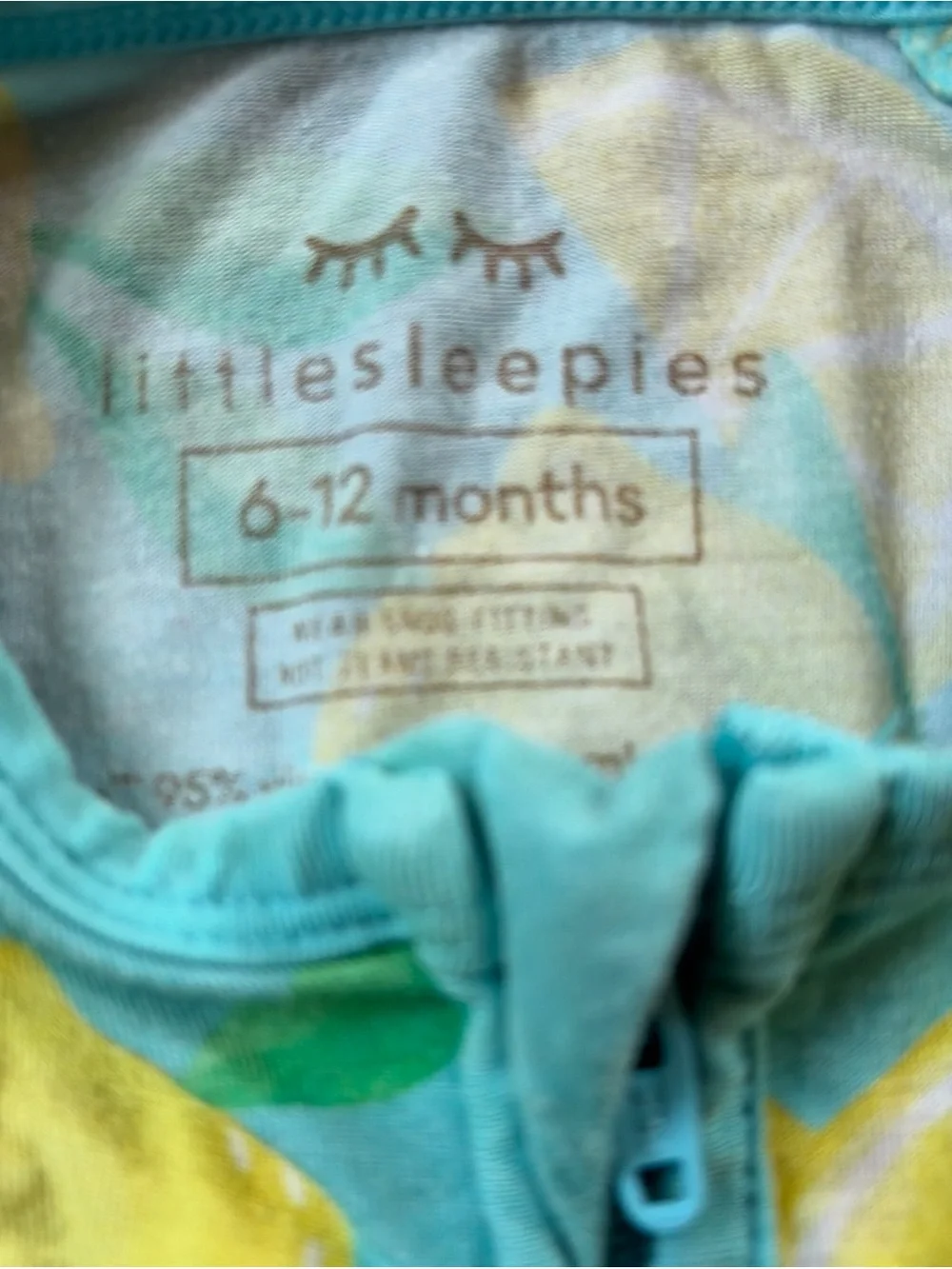 Little Sleepies Shorty Zippy Bundle Of 4 6-12 Mo Unisex Turtle Lemon Ice Cream